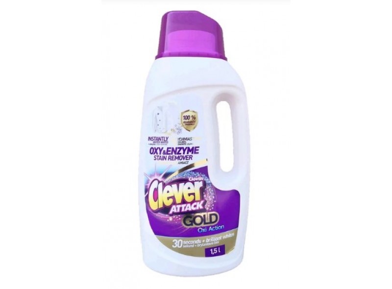 Жидкий пятновыводитель Clever Attack Gold 1,5 л (97-30